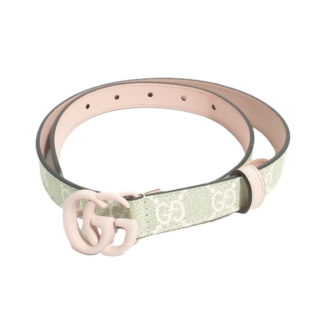 GUCCI GG Supreme Marmont Slim Belt 409417 Size 70 Pink Beige Women's